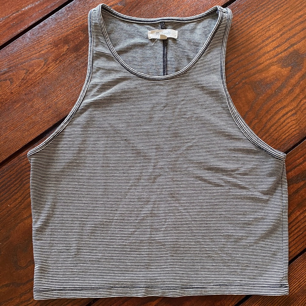 Madewell Crop Skinny B&W Stripe Tank